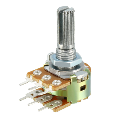 Dual Potentiometer 47K 6 Pin Metal Shaft